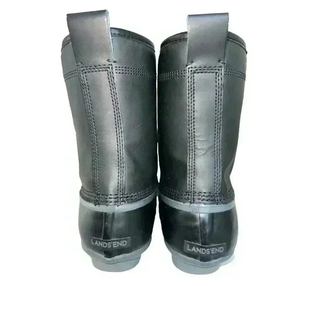 Lands' End Women's Size 9.5 B Duck Rain Boot Black - Picture 4 of 7